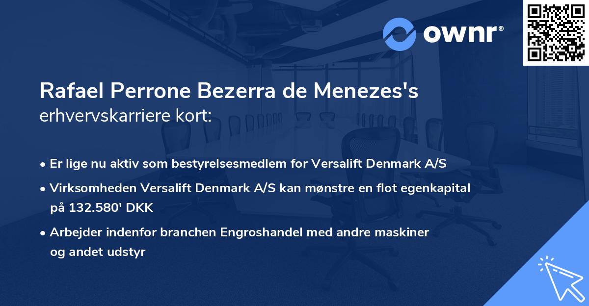 Rafael Perrone Bezerra de Menezes's erhvervskarriere kort