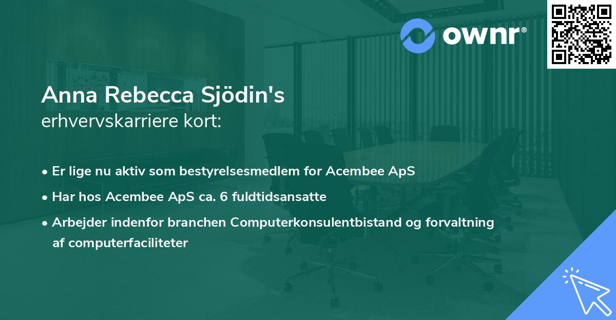 Anna Rebecca Sjödin's erhvervskarriere kort
