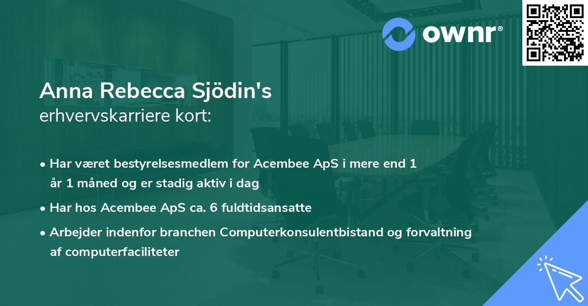 Anna Rebecca Sjödin's erhvervskarriere kort