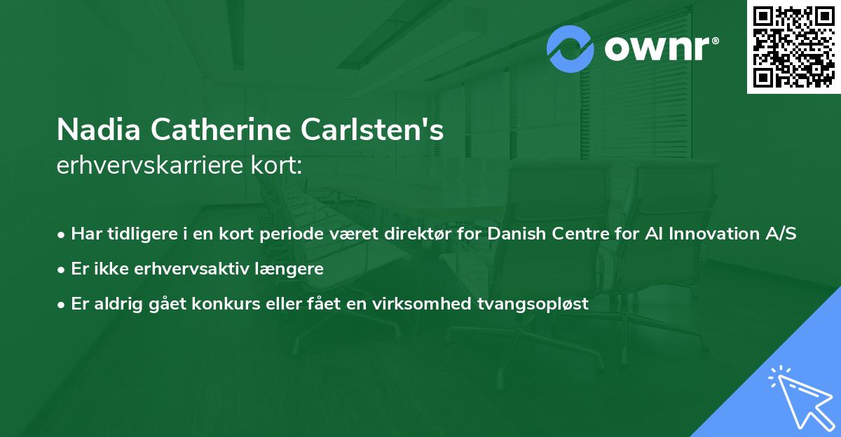 Nadia Catherine Carlsten's erhvervskarriere kort