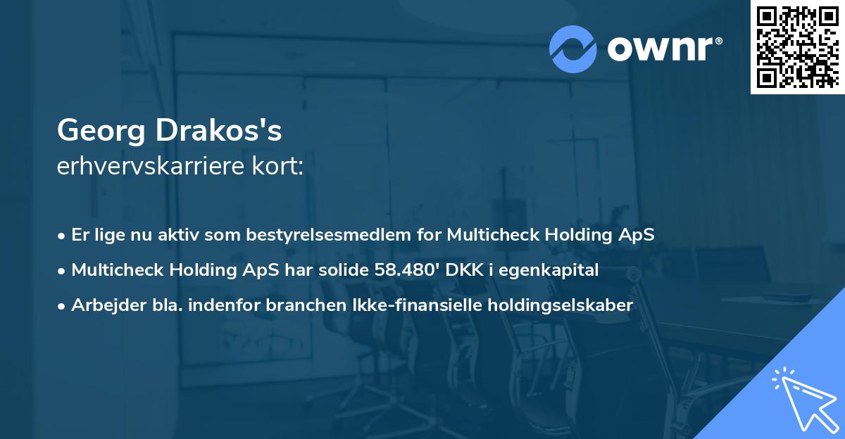Georg Drakos's erhvervskarriere kort