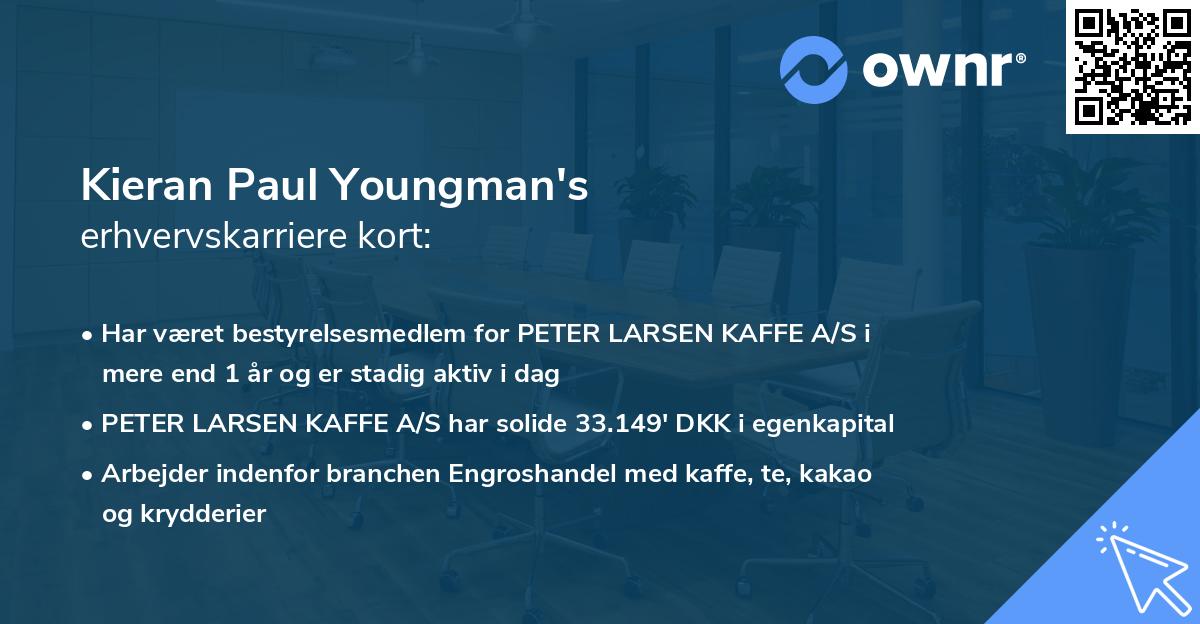 Kieran Paul Youngman's erhvervskarriere kort