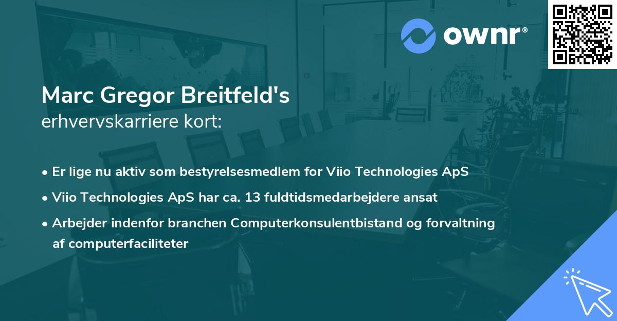 Marc Gregor Breitfeld's erhvervskarriere kort
