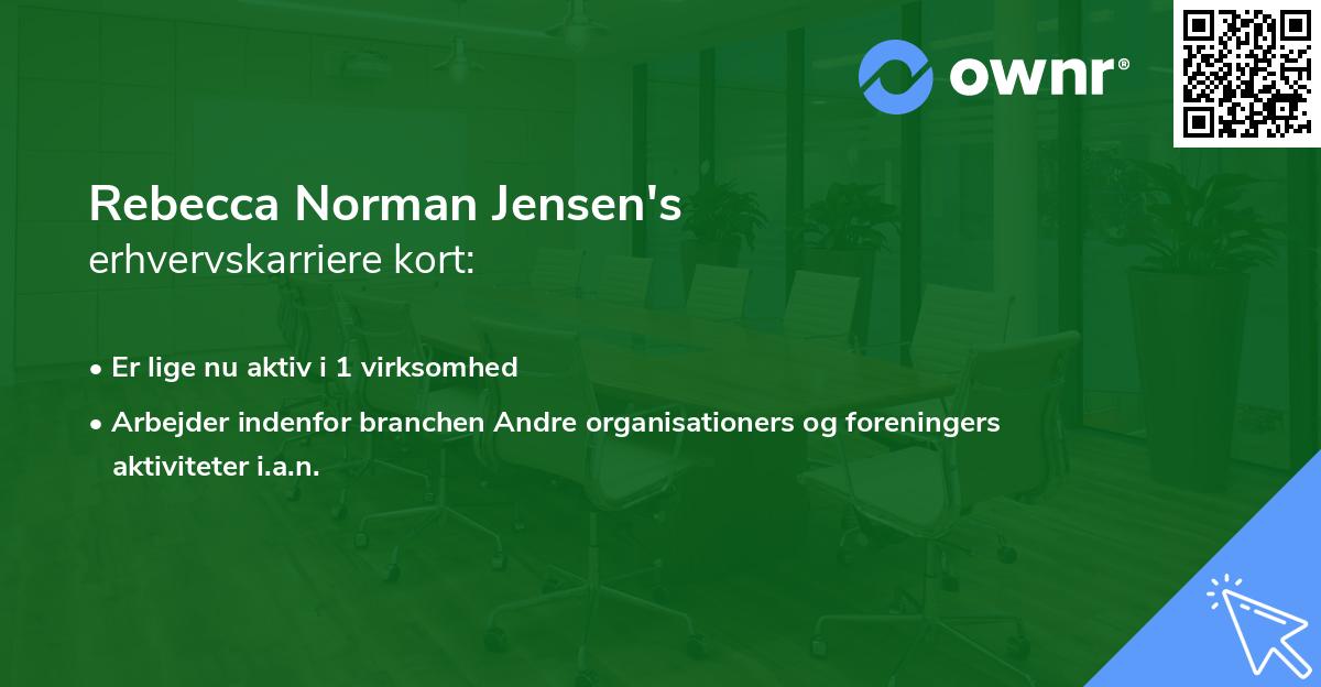Rebecca Norman Jensen's erhvervskarriere kort