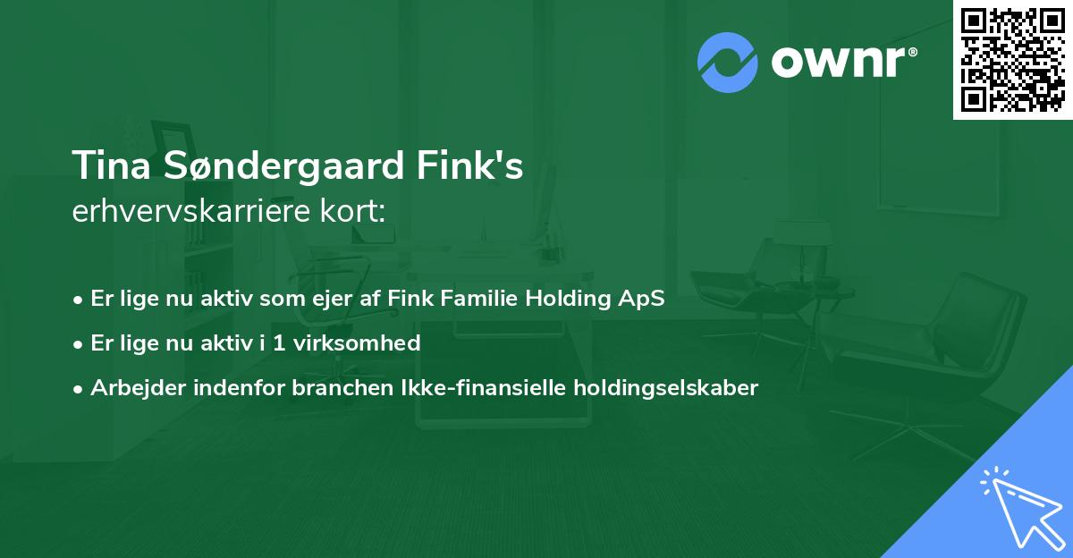 Tina Søndergaard Fink's erhvervskarriere kort