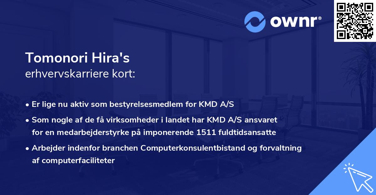 Tomonori Hira's erhvervskarriere kort