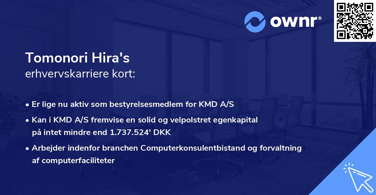 Tomonori Hira's erhvervskarriere kort