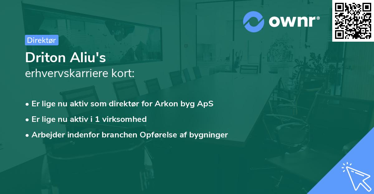 Driton Aliu's erhvervskarriere kort