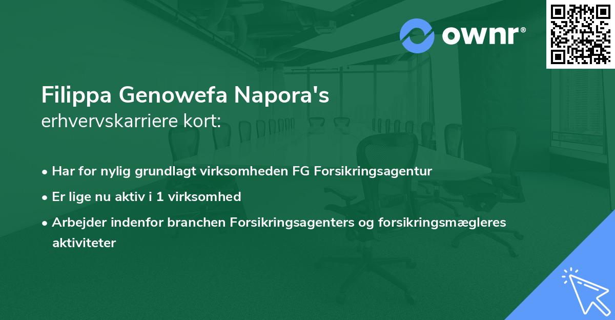 Filippa Genowefa Napora's erhvervskarriere kort