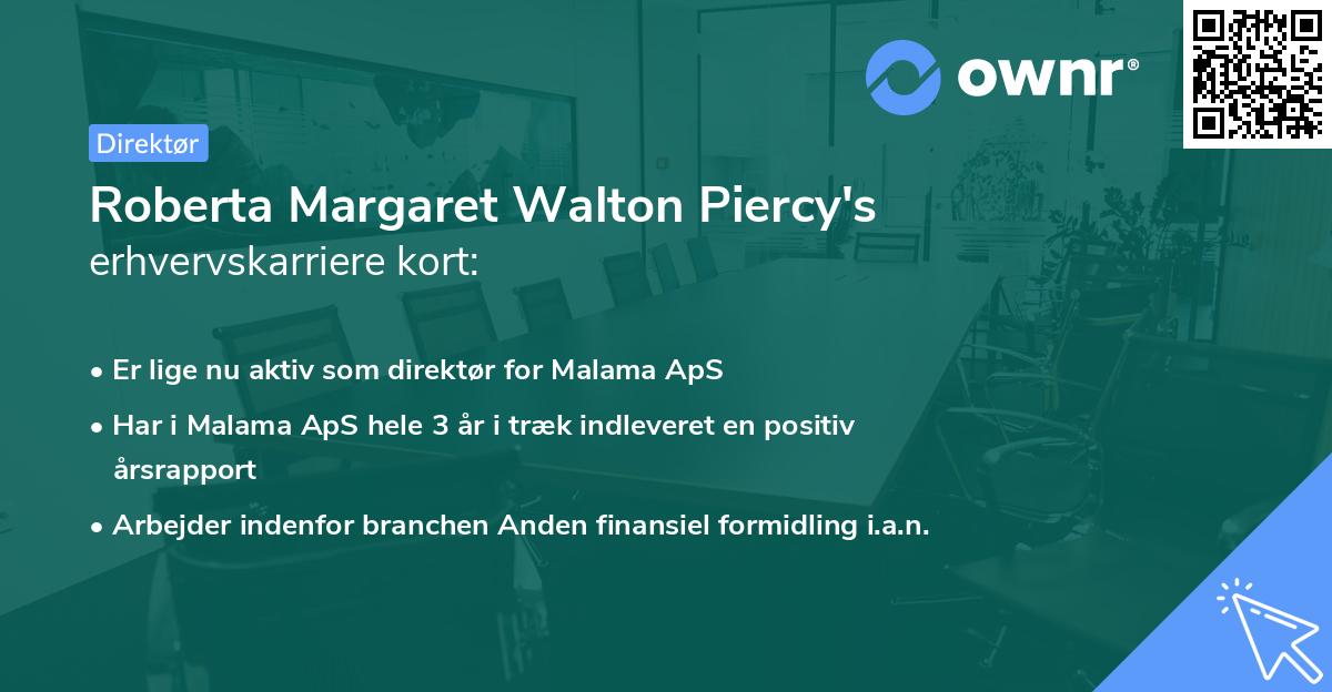 Roberta Margaret Walton Piercy's erhvervskarriere kort