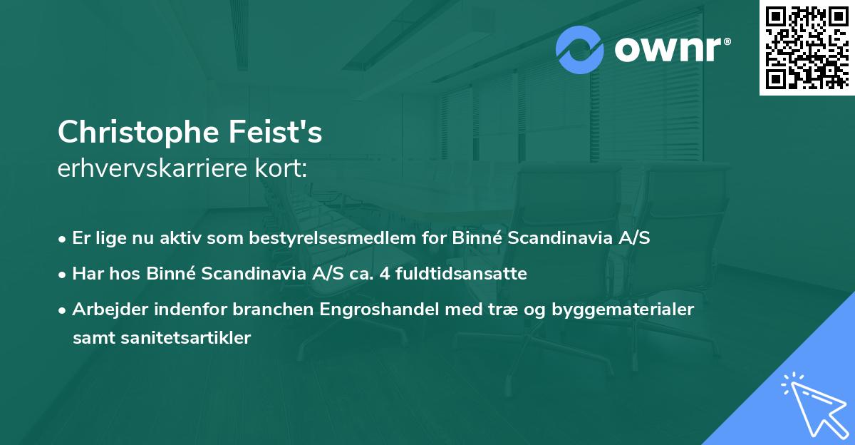 Christophe Feist's erhvervskarriere kort