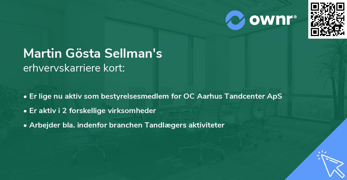 Martin Gösta Sellman's erhvervskarriere kort