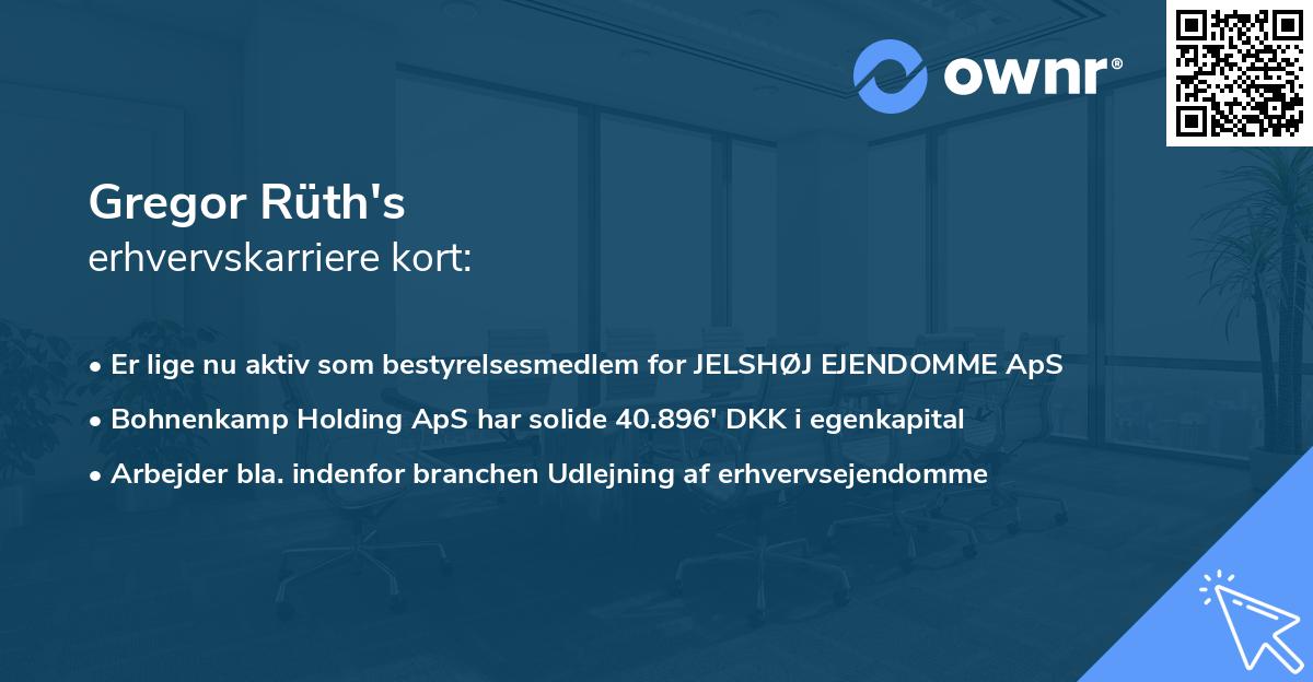 Gregor Rüth's erhvervskarriere kort