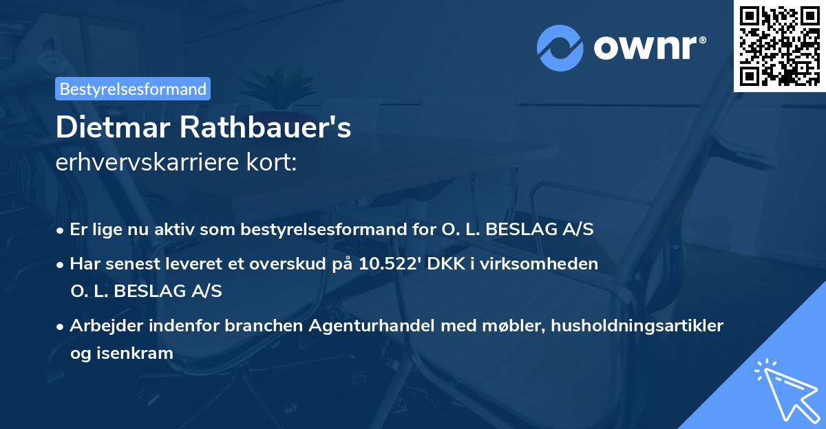 Dietmar Rathbauer's erhvervskarriere kort