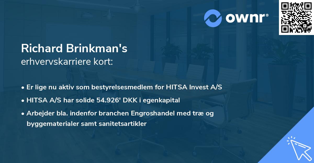 Richard Brinkman's erhvervskarriere kort