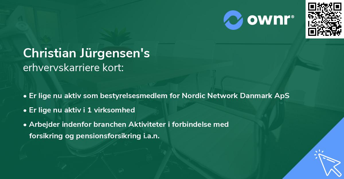 Christian Jürgensen's erhvervskarriere kort