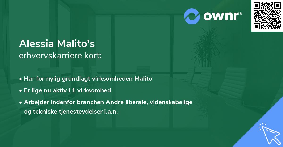 Alessia Malito's erhvervskarriere kort