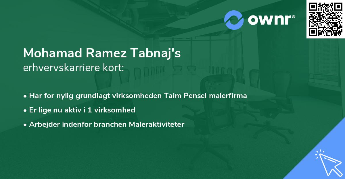 Mohamad Ramez Tabnaj's erhvervskarriere kort