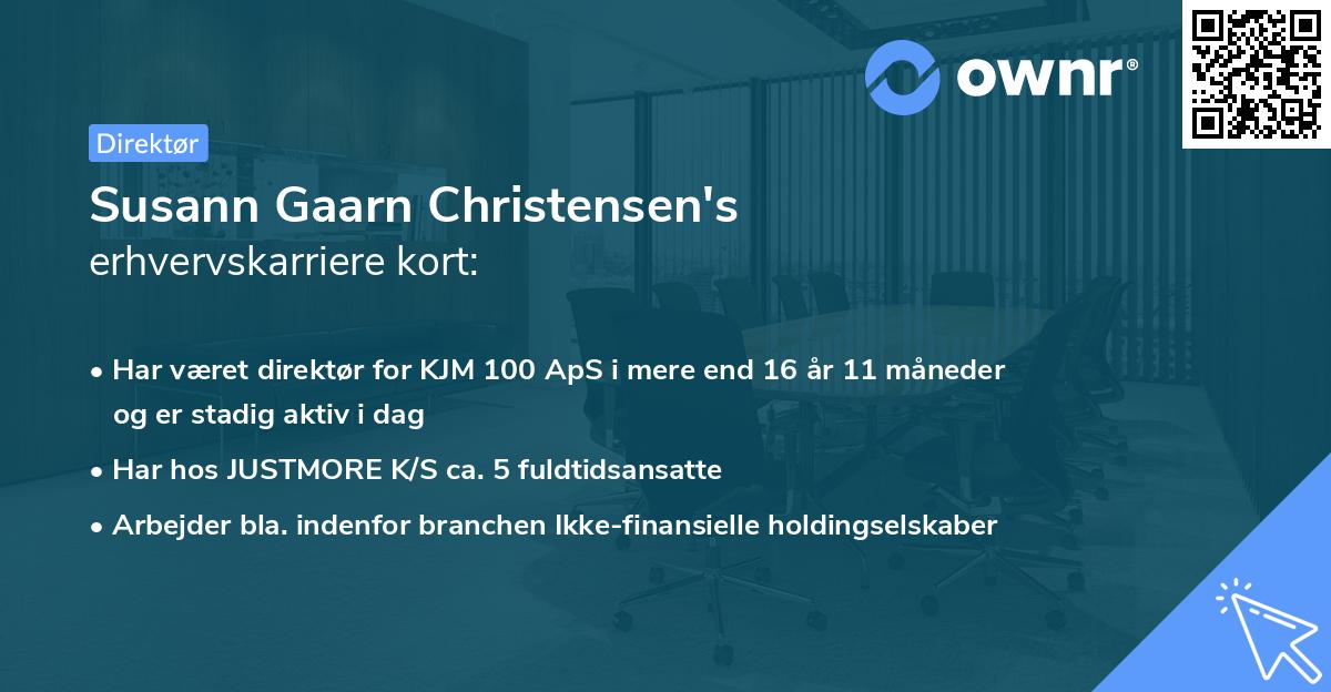 Susann Gaarn Christensen's erhvervskarriere kort