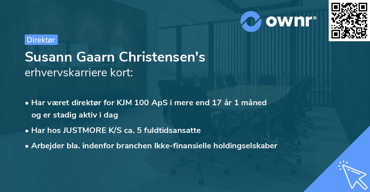 Susann Gaarn Christensen's erhvervskarriere kort
