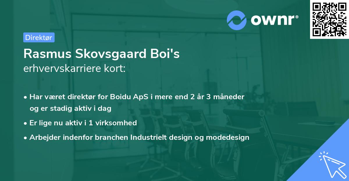Rasmus Skovsgaard Boi's erhvervskarriere kort