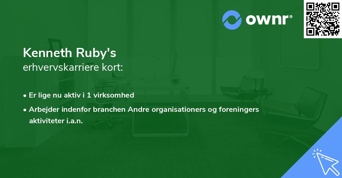 Kenneth Ruby's erhvervskarriere kort