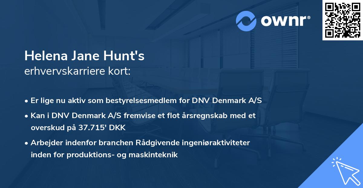 Helena Jane Hunt's erhvervskarriere kort
