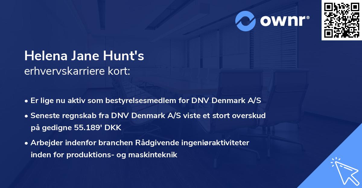 Helena Jane Hunt's erhvervskarriere kort