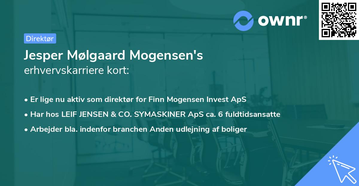 Jesper Mølgaard Mogensen's erhvervskarriere kort