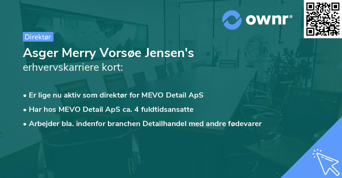 Asger Merry Vorsøe Jensen's erhvervskarriere kort