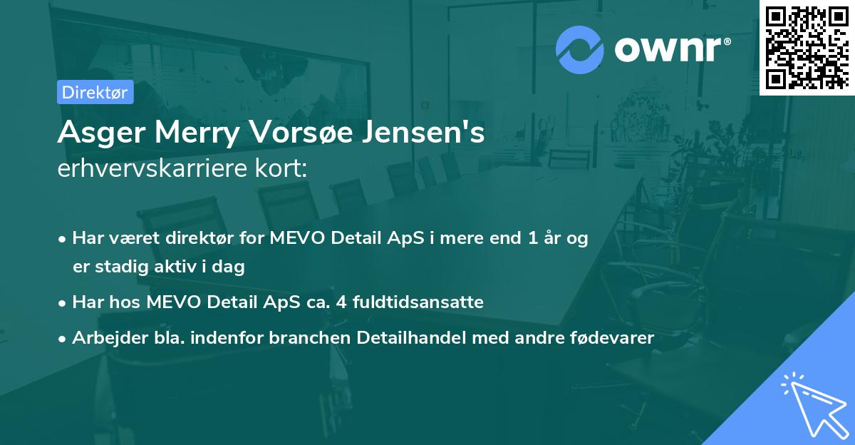 Asger Merry Vorsøe Jensen's erhvervskarriere kort