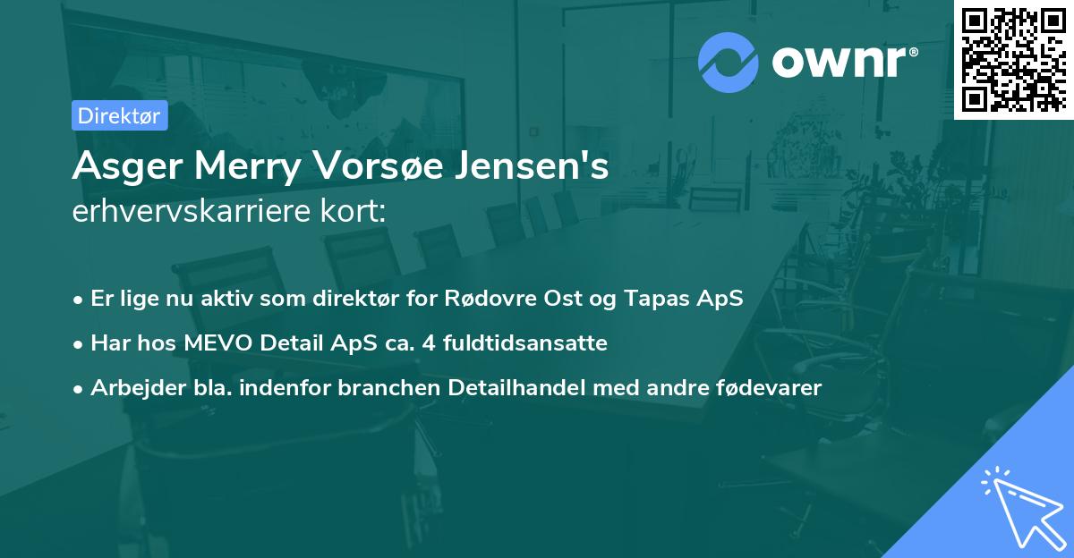Asger Merry Vorsøe Jensen's erhvervskarriere kort