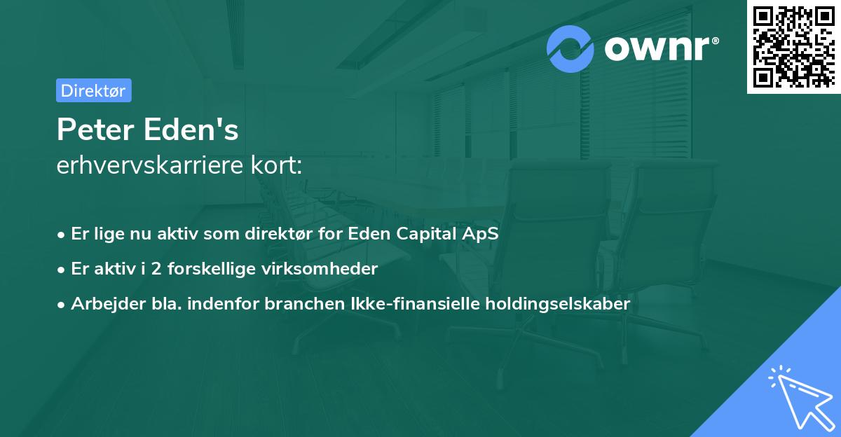 Peter Eden's erhvervskarriere kort