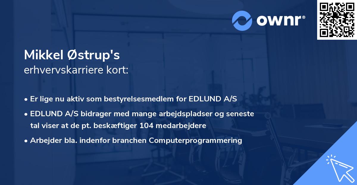 Mikkel Østrup's erhvervskarriere kort
