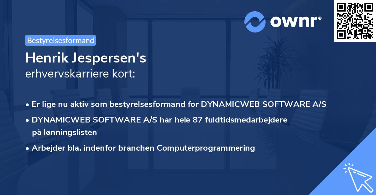 Henrik Jespersen's erhvervskarriere kort