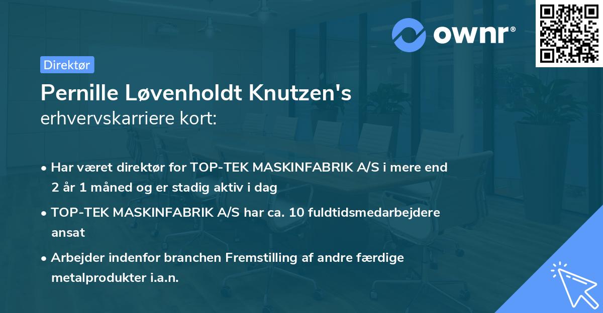 Pernille Løvenholdt Knutzen's erhvervskarriere kort