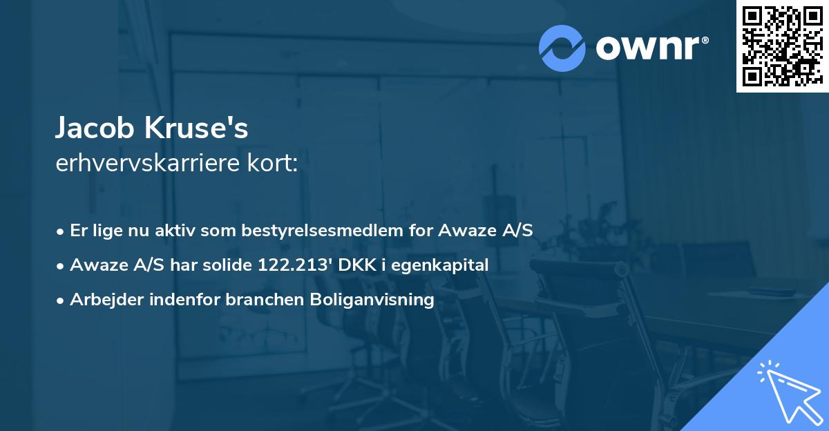 Jacob Kruse's erhvervskarriere kort