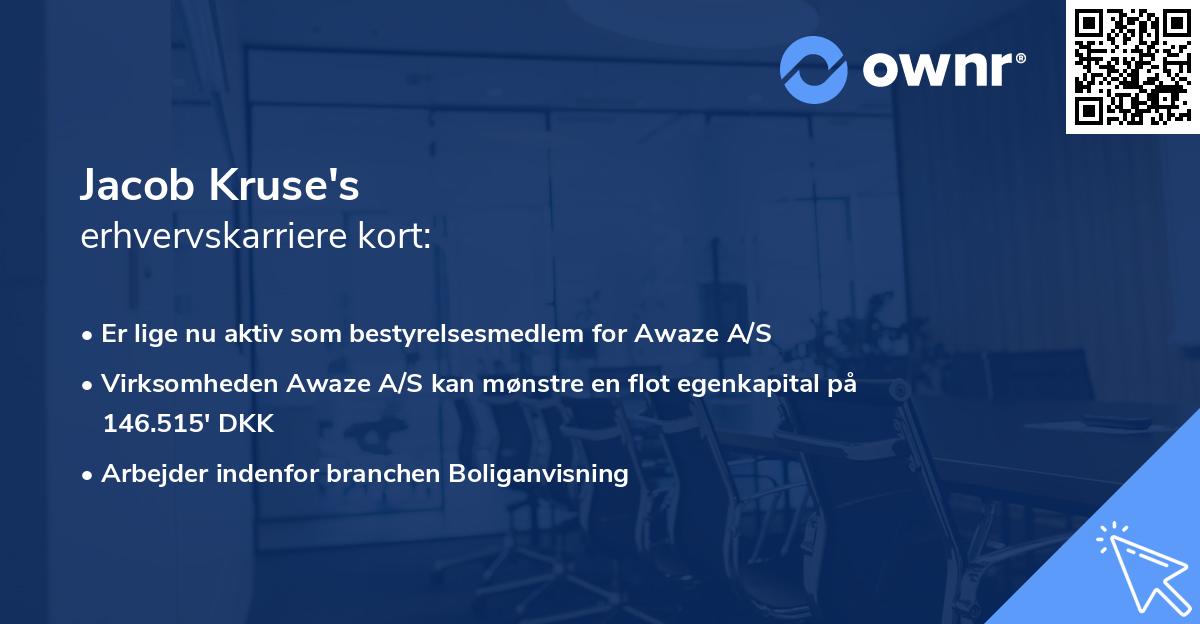 Jacob Kruse's erhvervskarriere kort