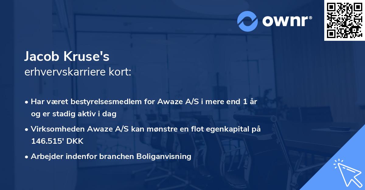 Jacob Kruse's erhvervskarriere kort