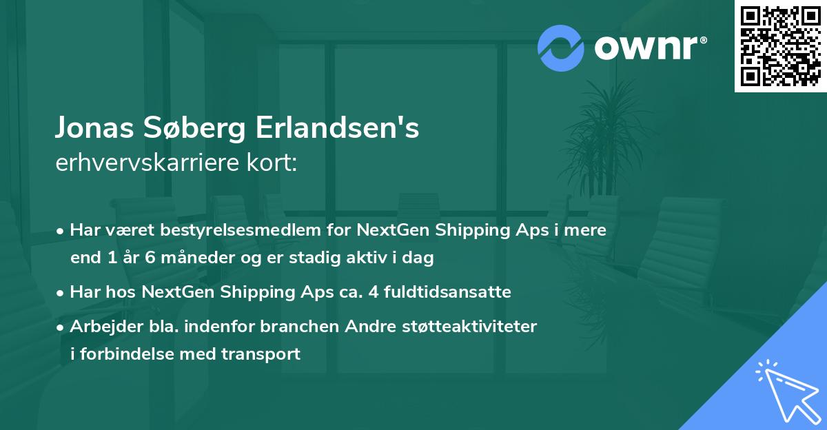 Jonas Søberg Erlandsen's erhvervskarriere kort