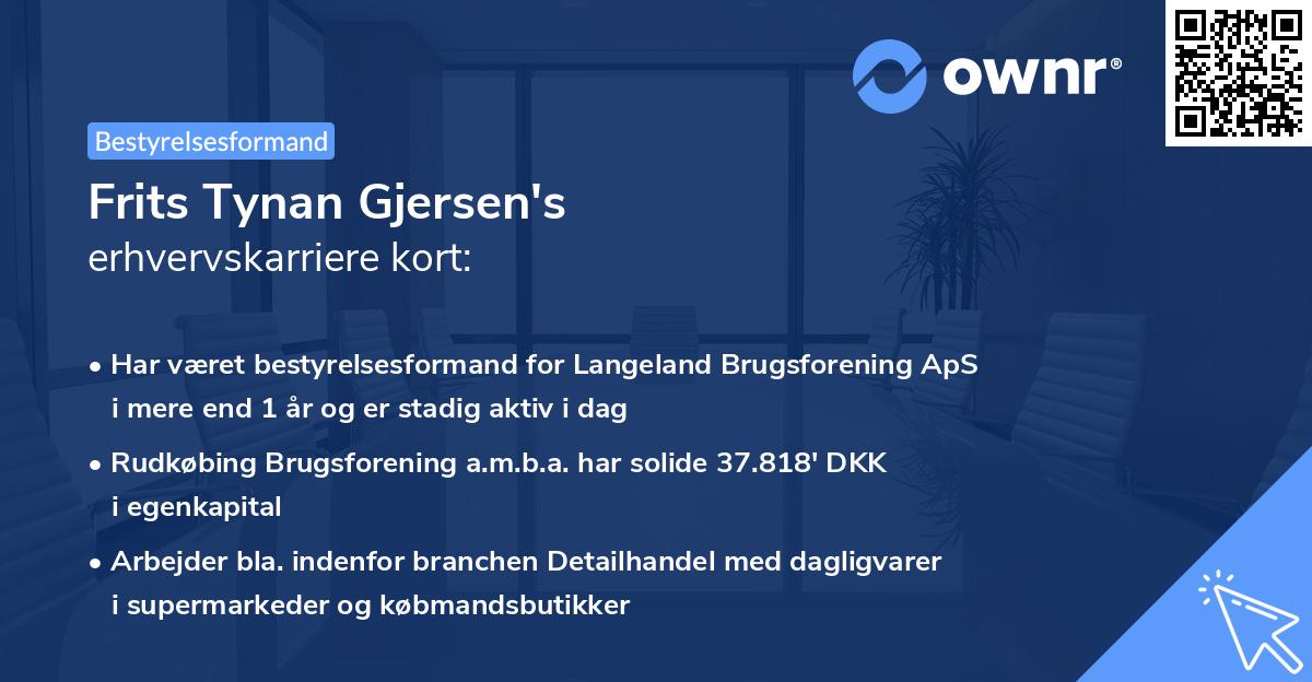 Frits Tynan Gjersen's erhvervskarriere kort