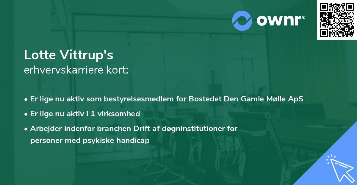 Lotte Vittrup's erhvervskarriere kort