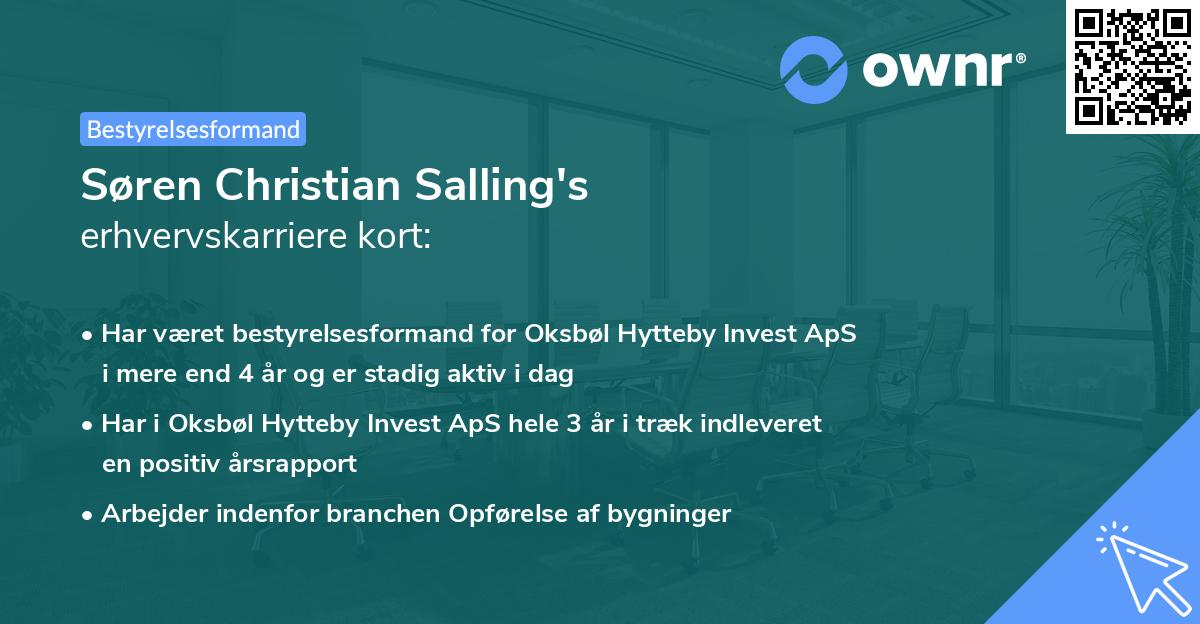 Søren Christian Salling's erhvervskarriere kort