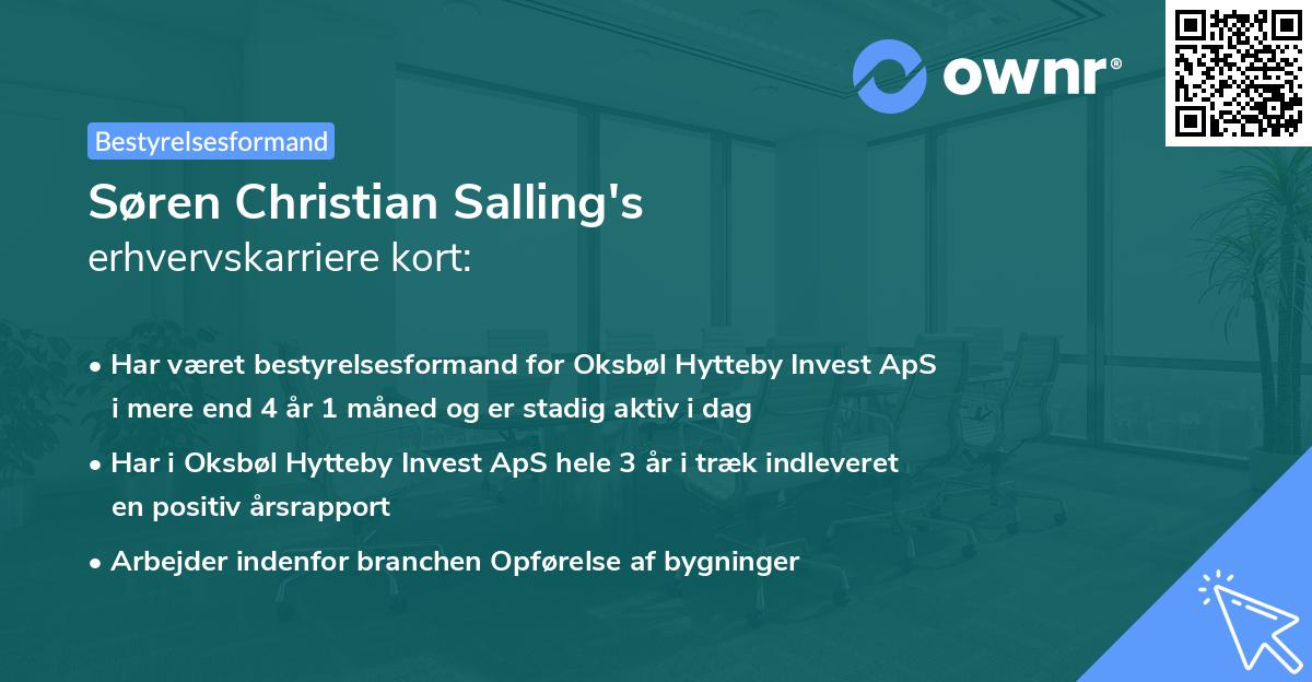 Søren Christian Salling's erhvervskarriere kort