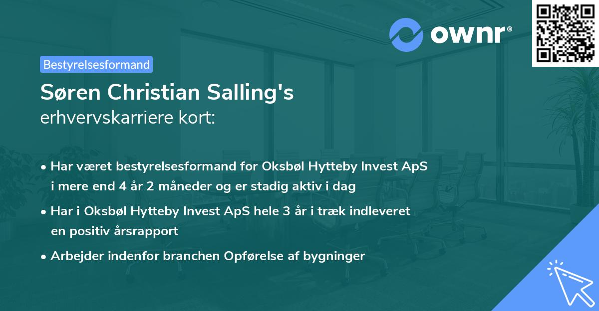 Søren Christian Salling's erhvervskarriere kort
