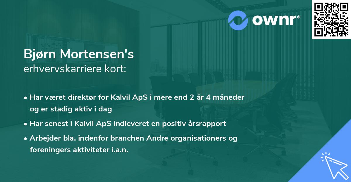 Bjørn Mortensen's erhvervskarriere kort