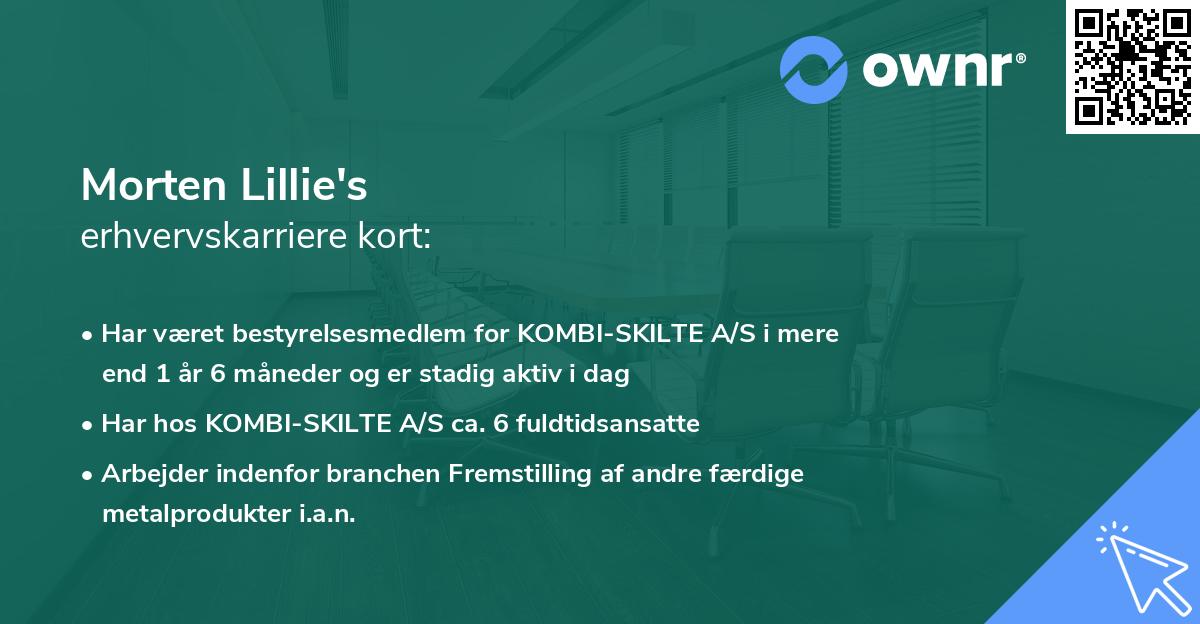 Morten Lillie's erhvervskarriere kort