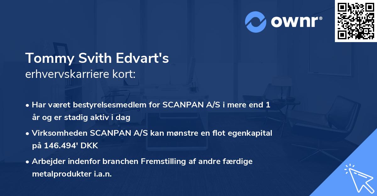 Tommy Svith Edvart's erhvervskarriere kort