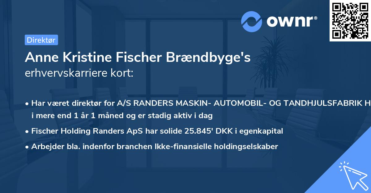 Anne Kristine Fischer Brændbyge's erhvervskarriere kort
