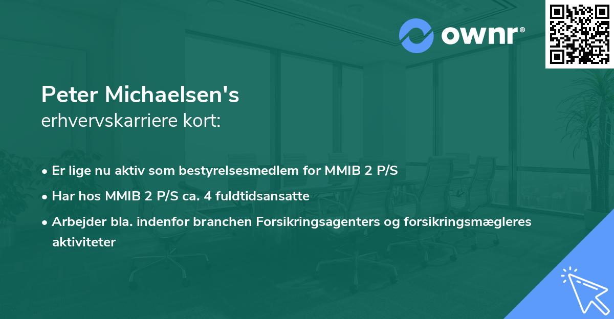 Peter Michaelsen's erhvervskarriere kort